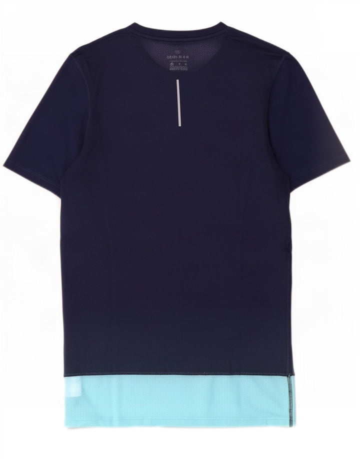 Nike Hommes Dri Fit T-Shirt Haut Petit Bleu Marine Colorblock