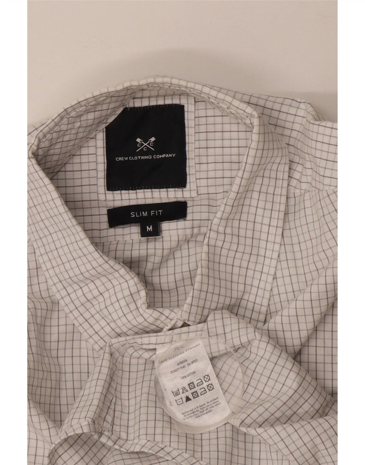CREW CLOTHING Chemise cintrée pour homme en coton vichy blanc moyen