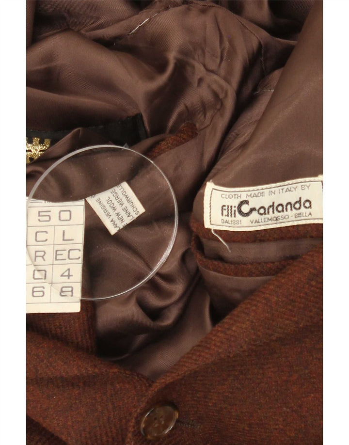 F.LLI Carlanda Veste blazer à 2 boutons pour homme IT 50 Grande laine bordeaux