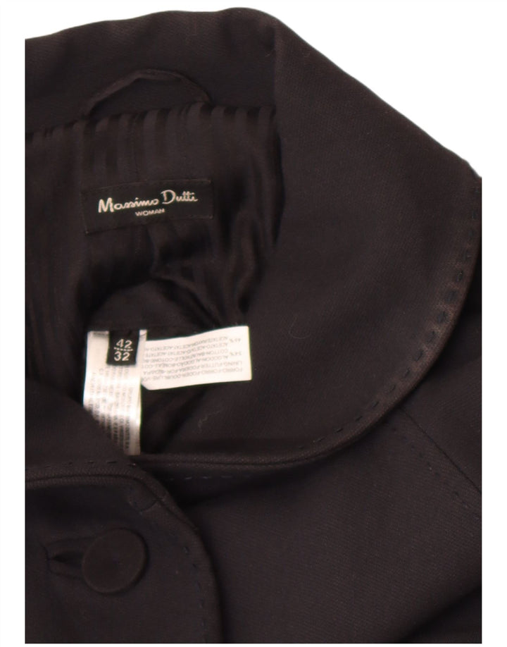Massimo Dutti Manteau Femme EU 42 Grand Coton Noir
