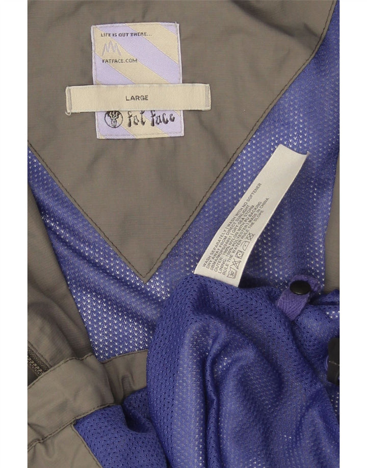 Fat Face Mens Hooded Rain Jacket UK 40 Large Grey Nylon