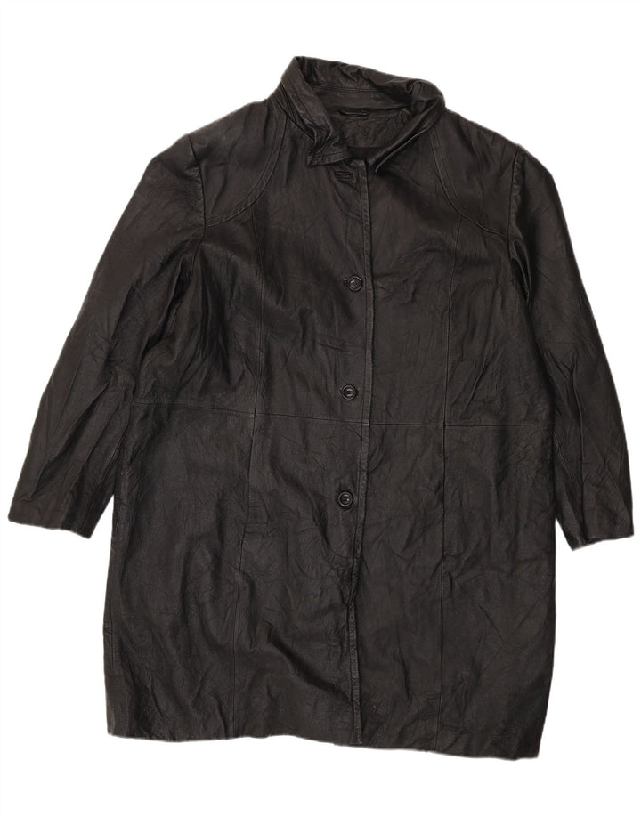 Worthington Manteau en cuir pour femme UK 20 2XL Noir