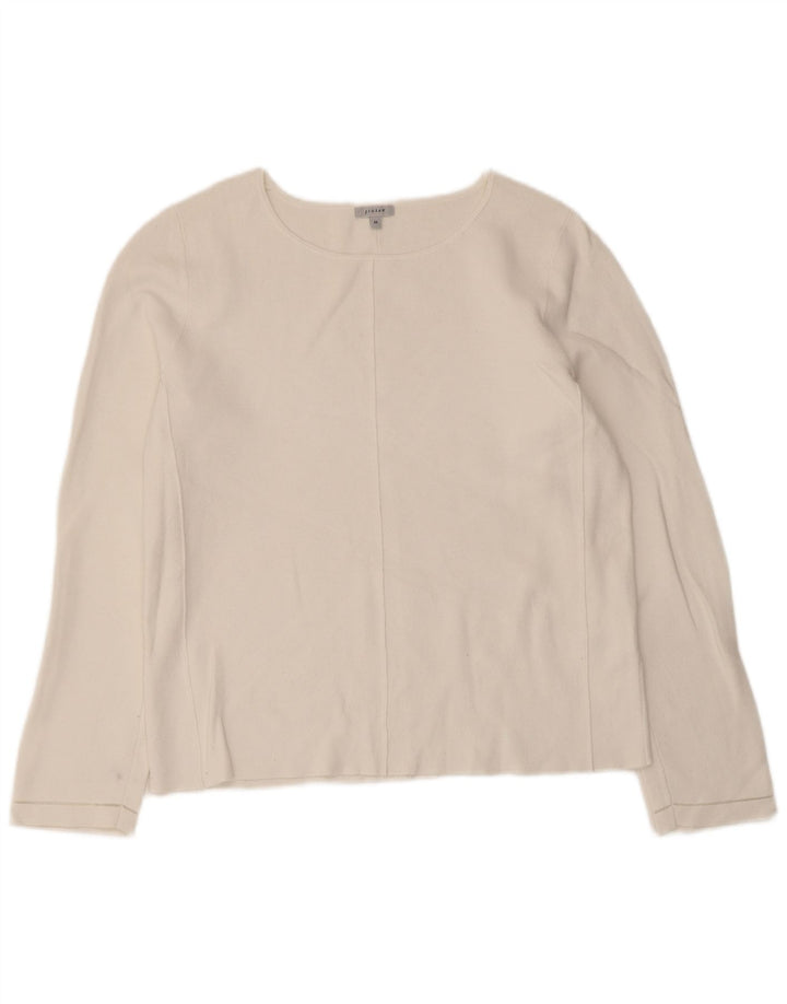 Jigsaw Haut à manches longues pour femme UK 42 Viscose blanc moyen