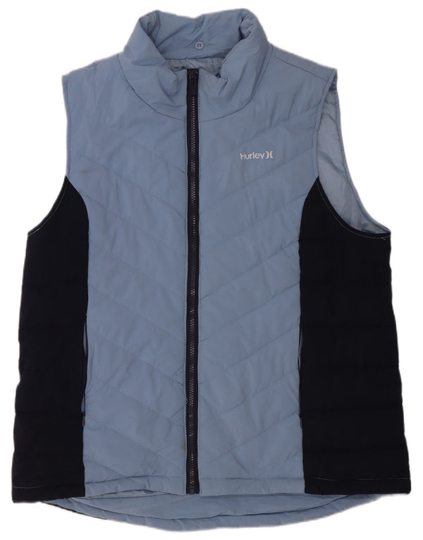 Hurley Gilet rembourré pour homme UK 40 Large Bleu Colorblock Coton