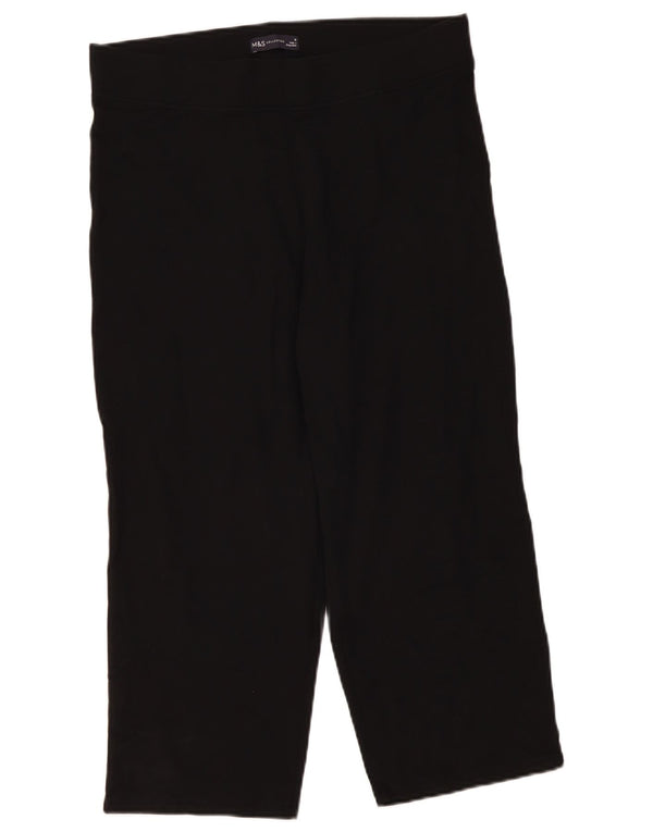 Marks & Spencer Pantalon capri droit pour femme UK 16 Large W34 L22 Noir