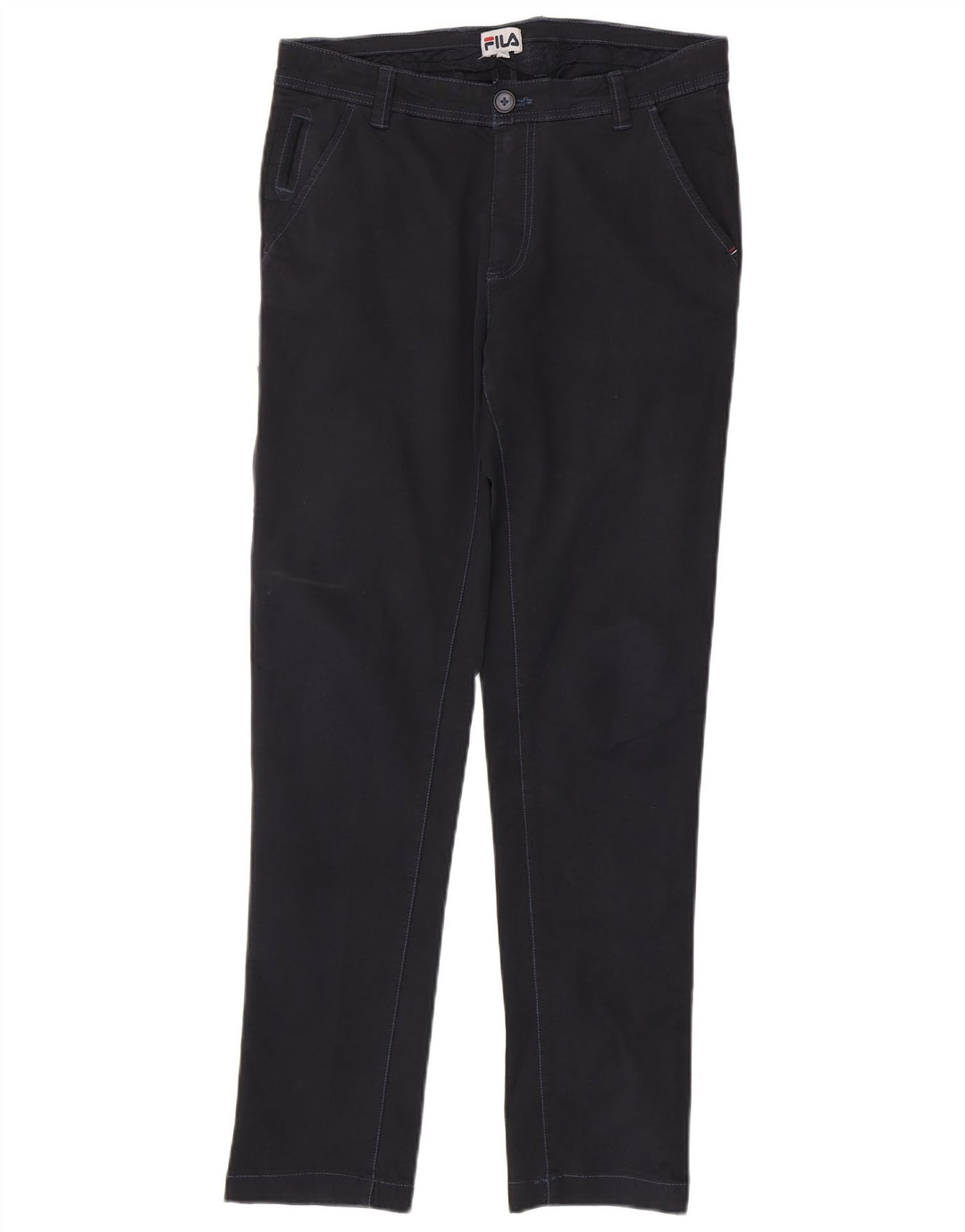 Fila Pantalon Chino Slim Homme IT 46 Small W36 L30 Bleu Marine