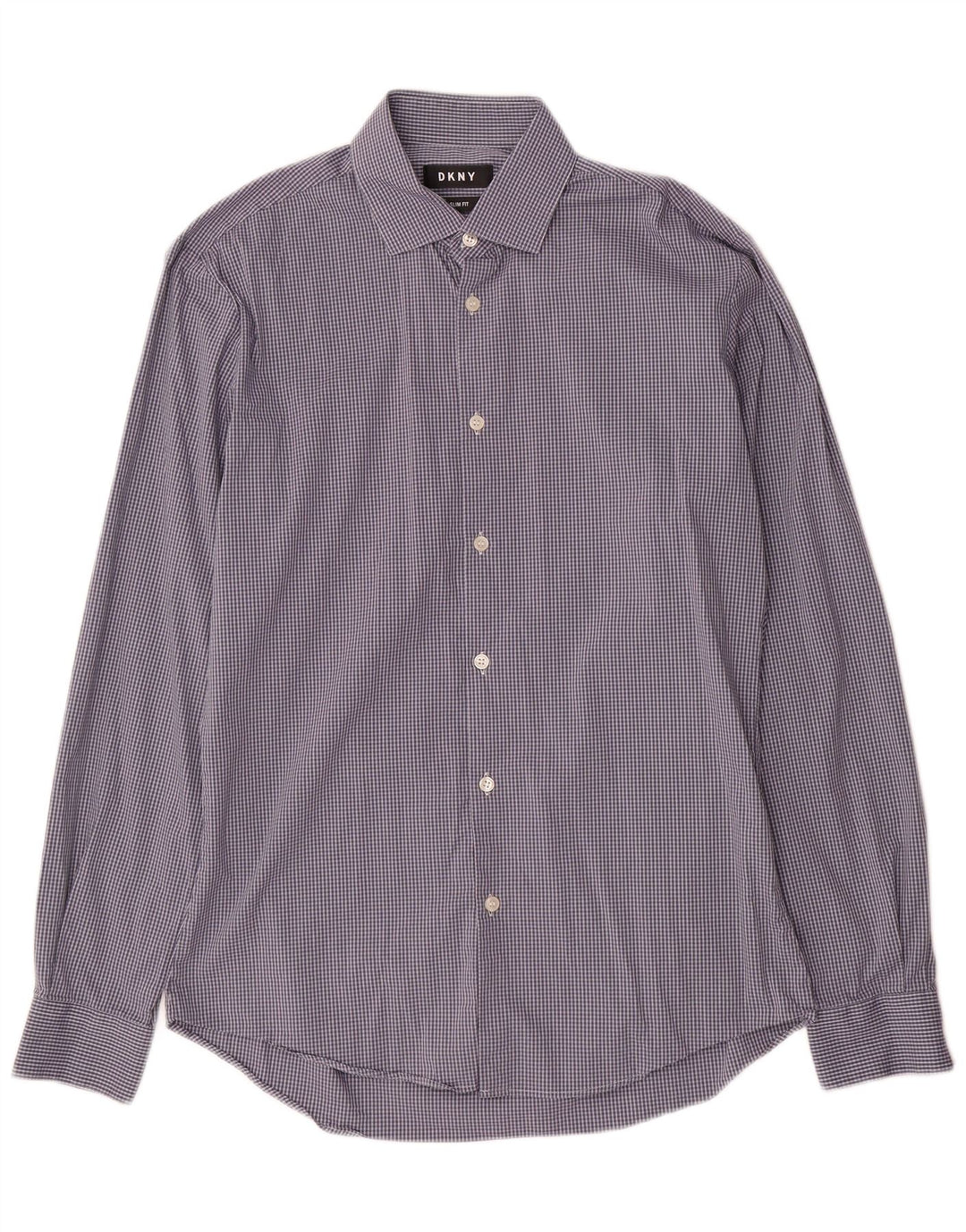 Dkny Chemise Slim Fit Homme Taille 39 15/5 Coton à Carreaux Bleu Moyen