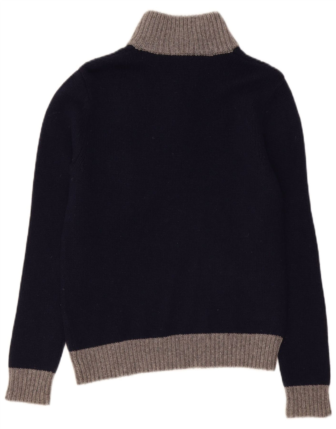 Sun68 Pull coupe classique à col boutonné pour homme en laine bleu marine