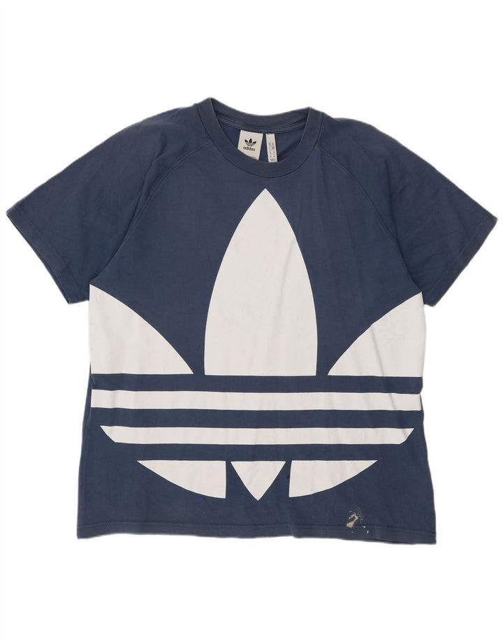 Adidas T-Shirt Graphique Homme Bleu Moyen Coton