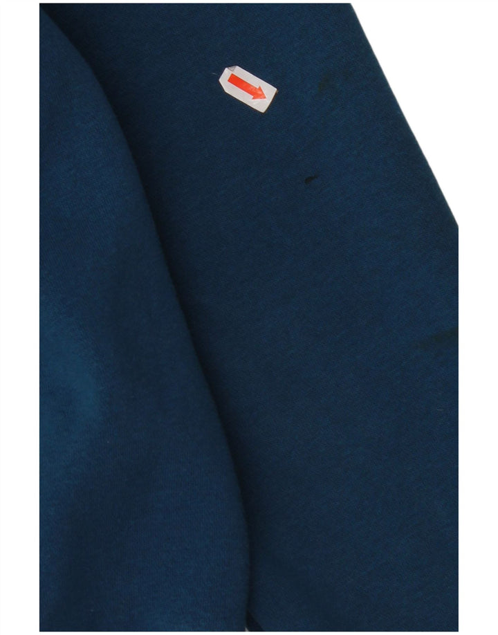 ADIDAS Pull à capuche zippé graphique pour femme UK 10 Petit coton bleu