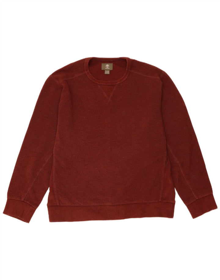 TIMBERLAND Homme Regular Fit Sweatshirt Jumper XL Rouge Coton