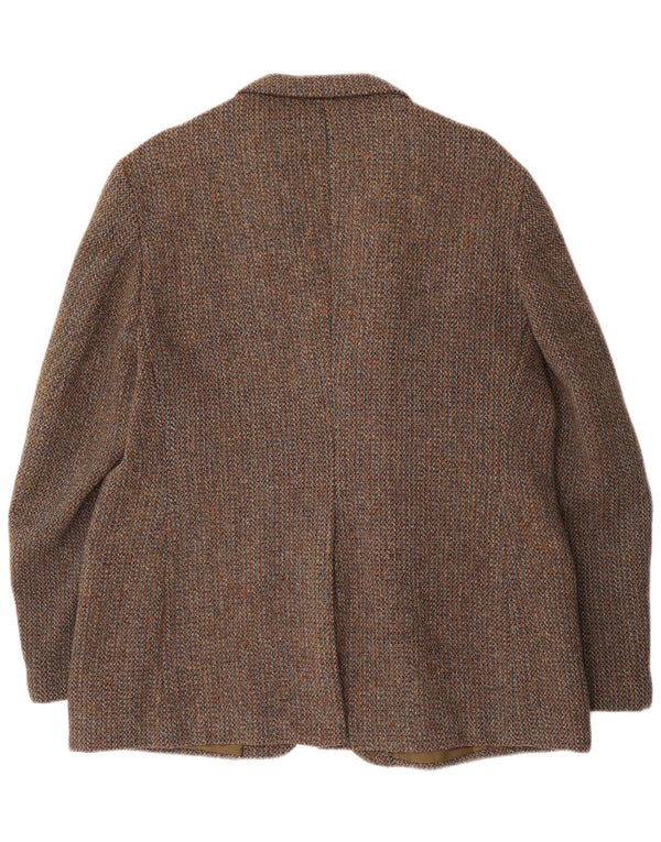 Harris Tweed Veste blazer à 3 boutons pour homme UK 40 Large Marron