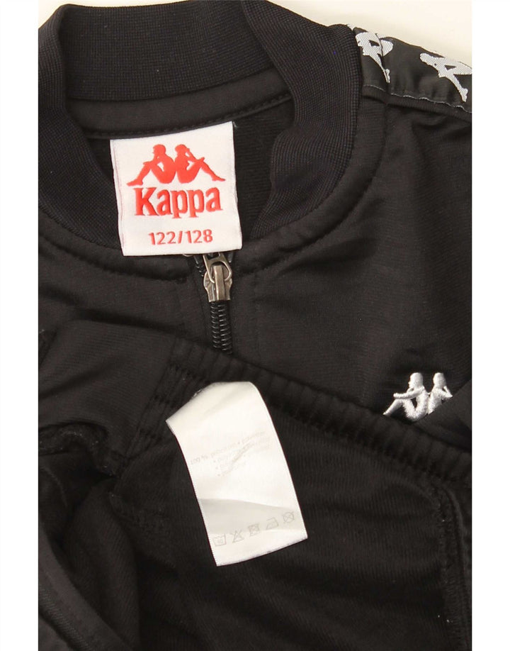 Kappa Veste de Survêtement Graphique Garçon 7-8 Ans Noir Polyester