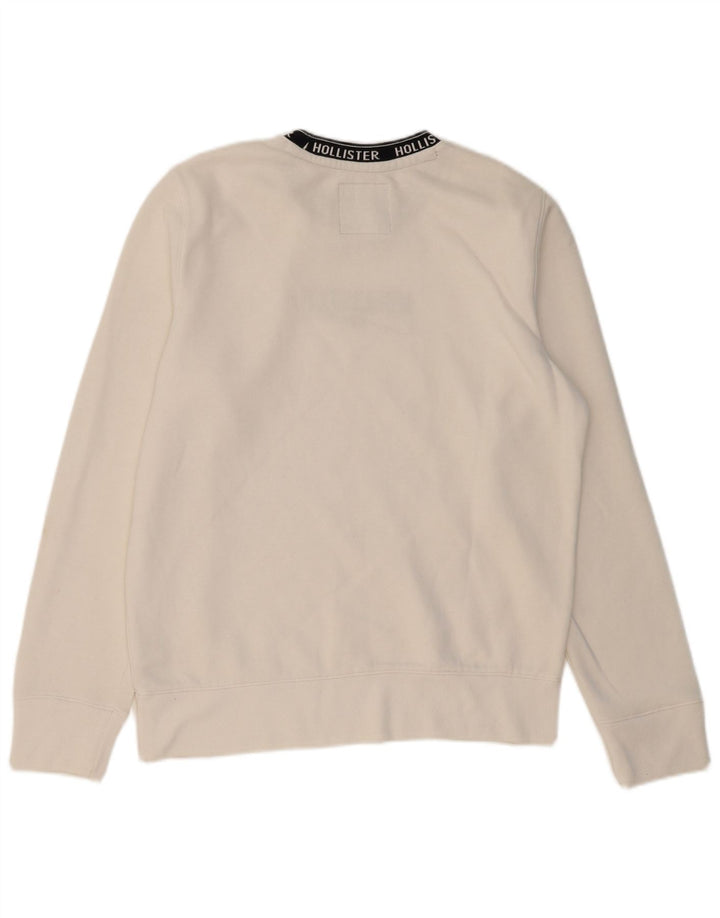 HOLLISTER Sweat-Shirt Graphique Homme Blanc Moyen Coton