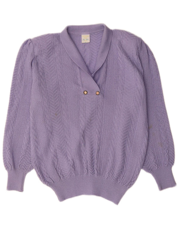 Christian Dior Pull col châle pour femme UK 18 XL Coton violet