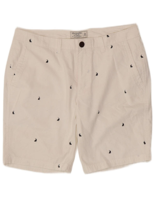 Abercrombie & Fitch Short chino graphique pour homme W34 Grand coton blanc