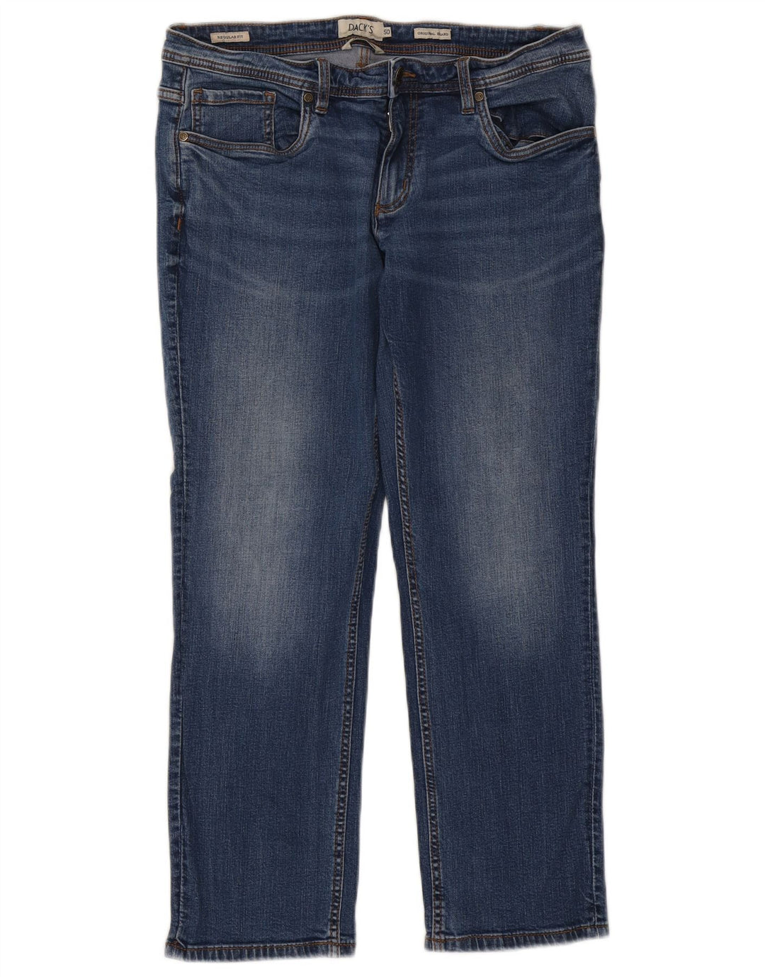 Dack's Jean droit coupe droite pour homme IT 50 Large W34 L28 Bleu Coton