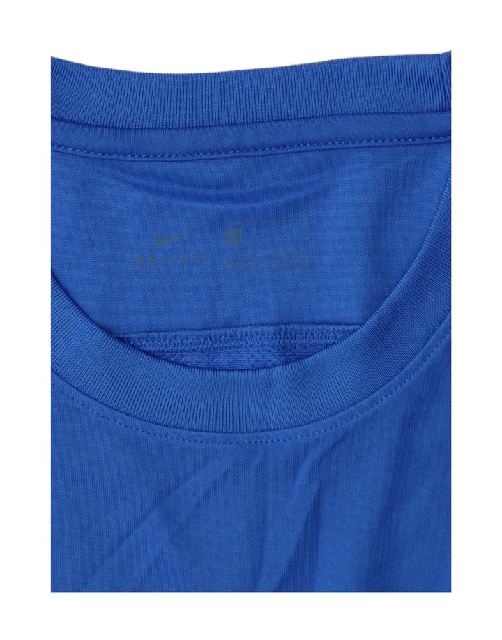NIKE T-shirt graphique Dri Fit pour hommes, grand, bleu, polyester