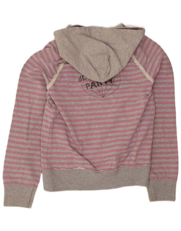 A-Style Femmes Rolling Stones Sweat à capuche Jumper UK 14 Large Rose Rayé