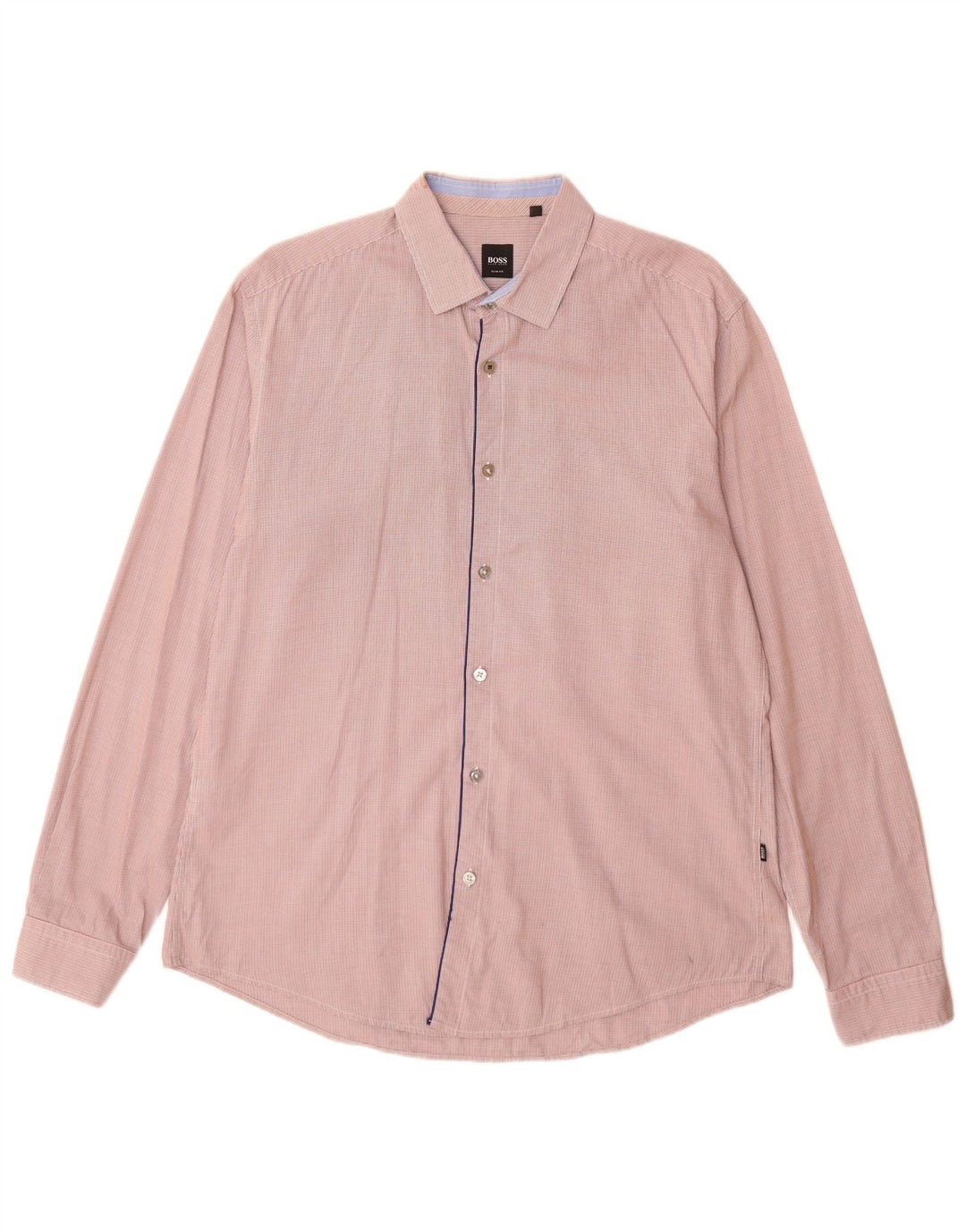 Hugo Boss Chemise Slim Fit à carreaux en coton pied-de-poule orange grand