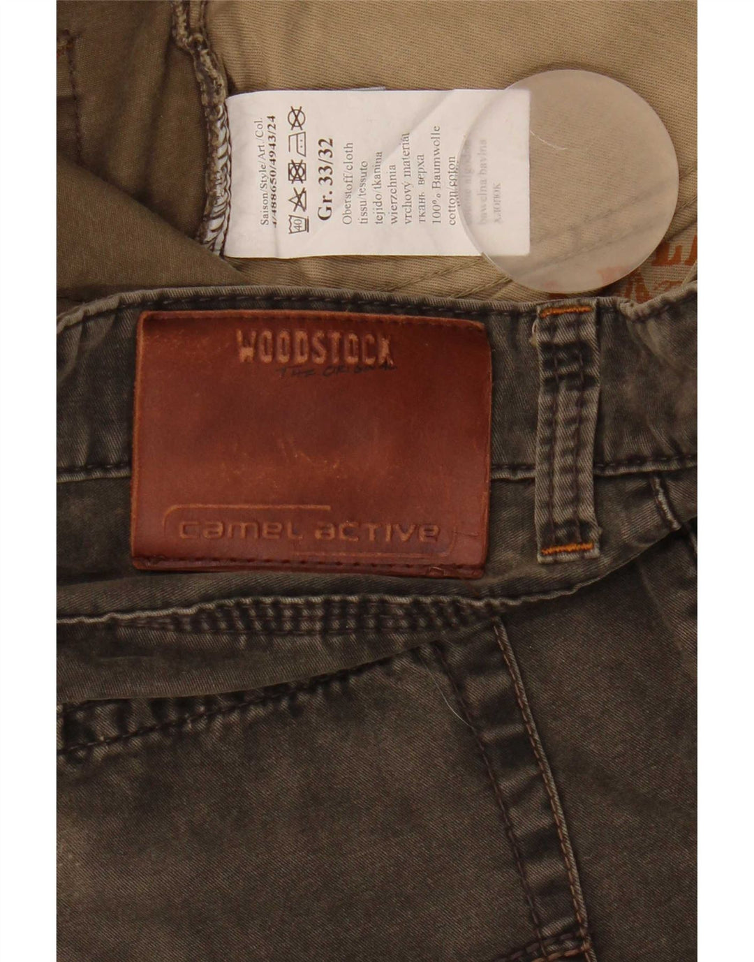 Jean droit homme Camel Active W33 L32 coton kaki
