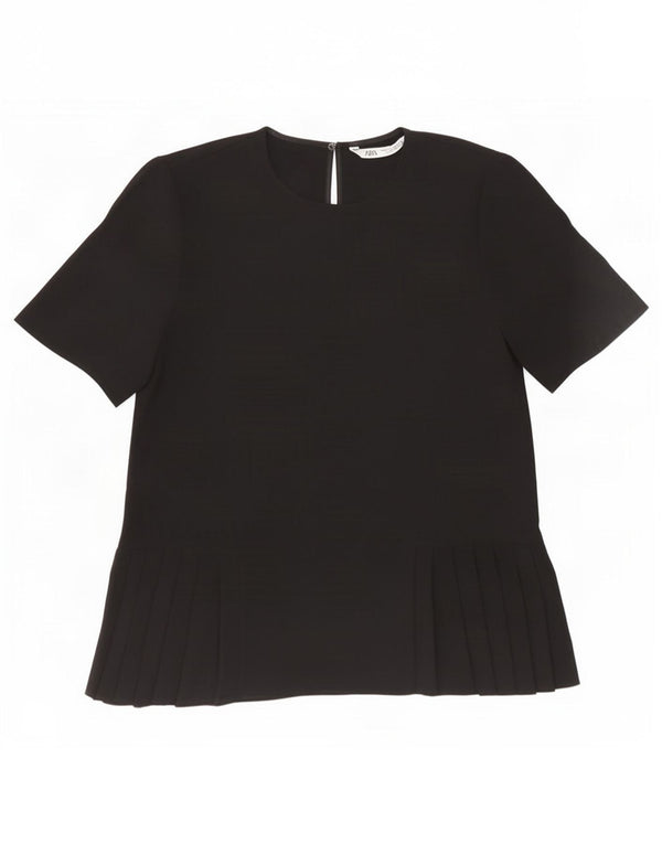 Zara Chemisier Femme Top UK 10 Petit Noir