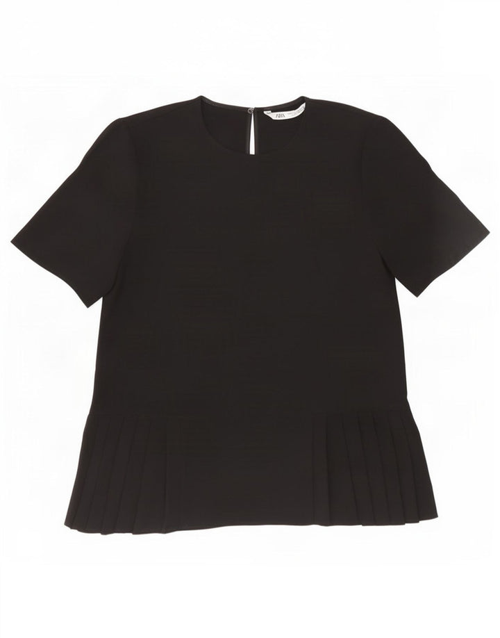 Zara Chemisier Femme Top UK 10 Petit Noir