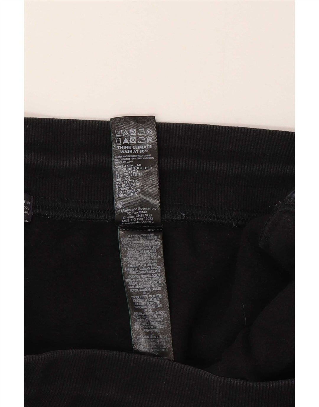 Marks & Spencer Pantalon de survêtement pour femme Joggers UK 12 Medium Black Cotton