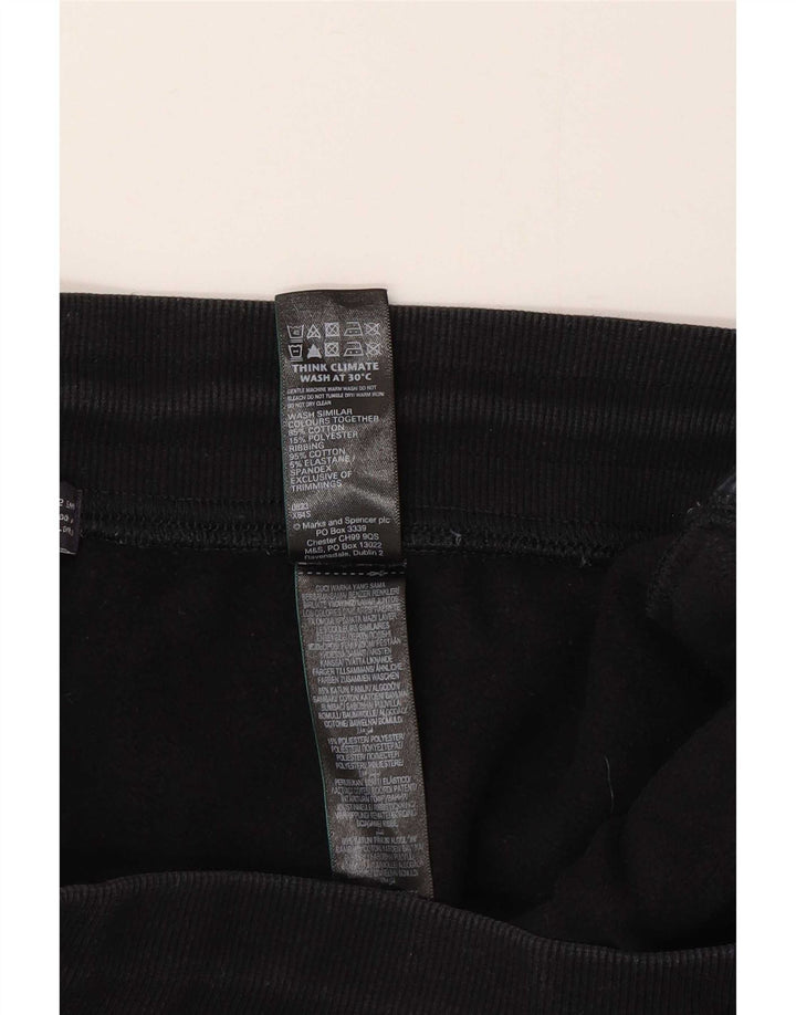 Marks & Spencer Pantalon de survêtement pour femme Joggers UK 12 Medium Black Cotton