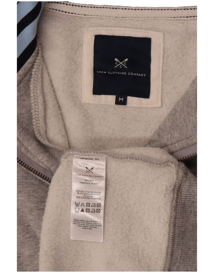 Crew Clothing Sweat-shirt à col zippé pour homme en coton gris moyen