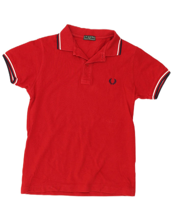 Fred Perry Boys Polo Shirt 11-12 Years Red Cotton