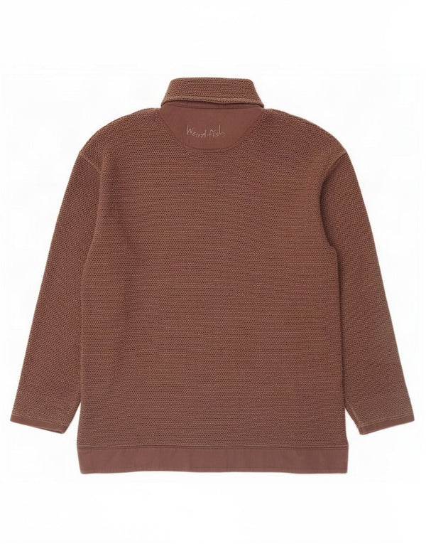 Weird Fish Sweat-shirt à col polo pour homme XL en coton marron
