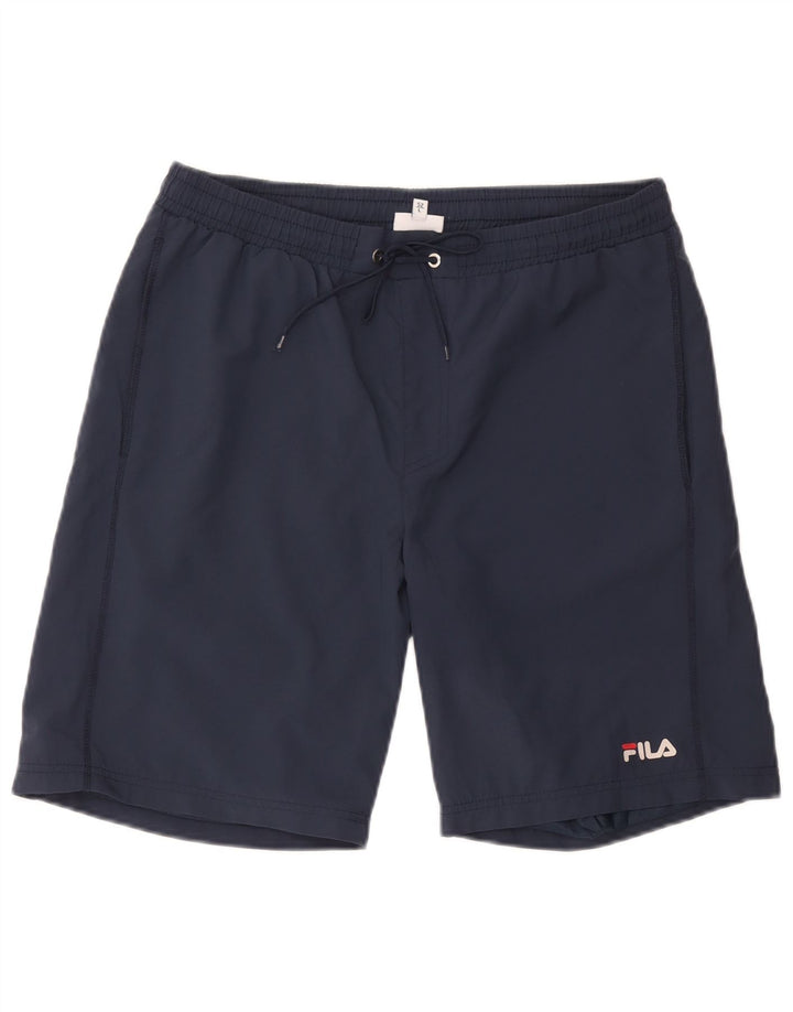 Fila Short de sport homme grand bleu marine polyester