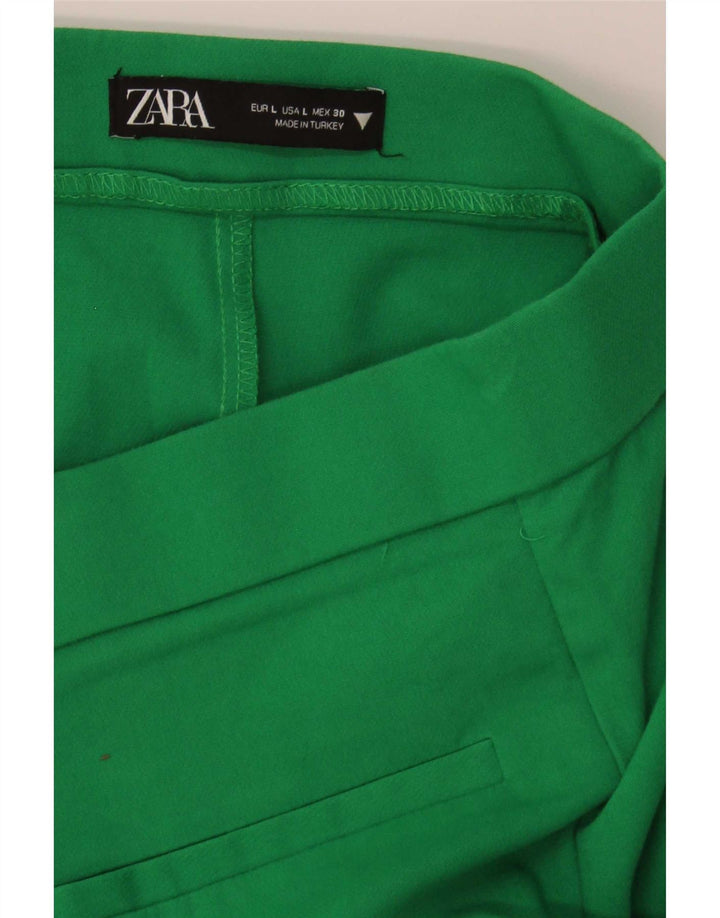Zara Pantalon décontracté bootcut pour femme Large W30 L26 Vert
