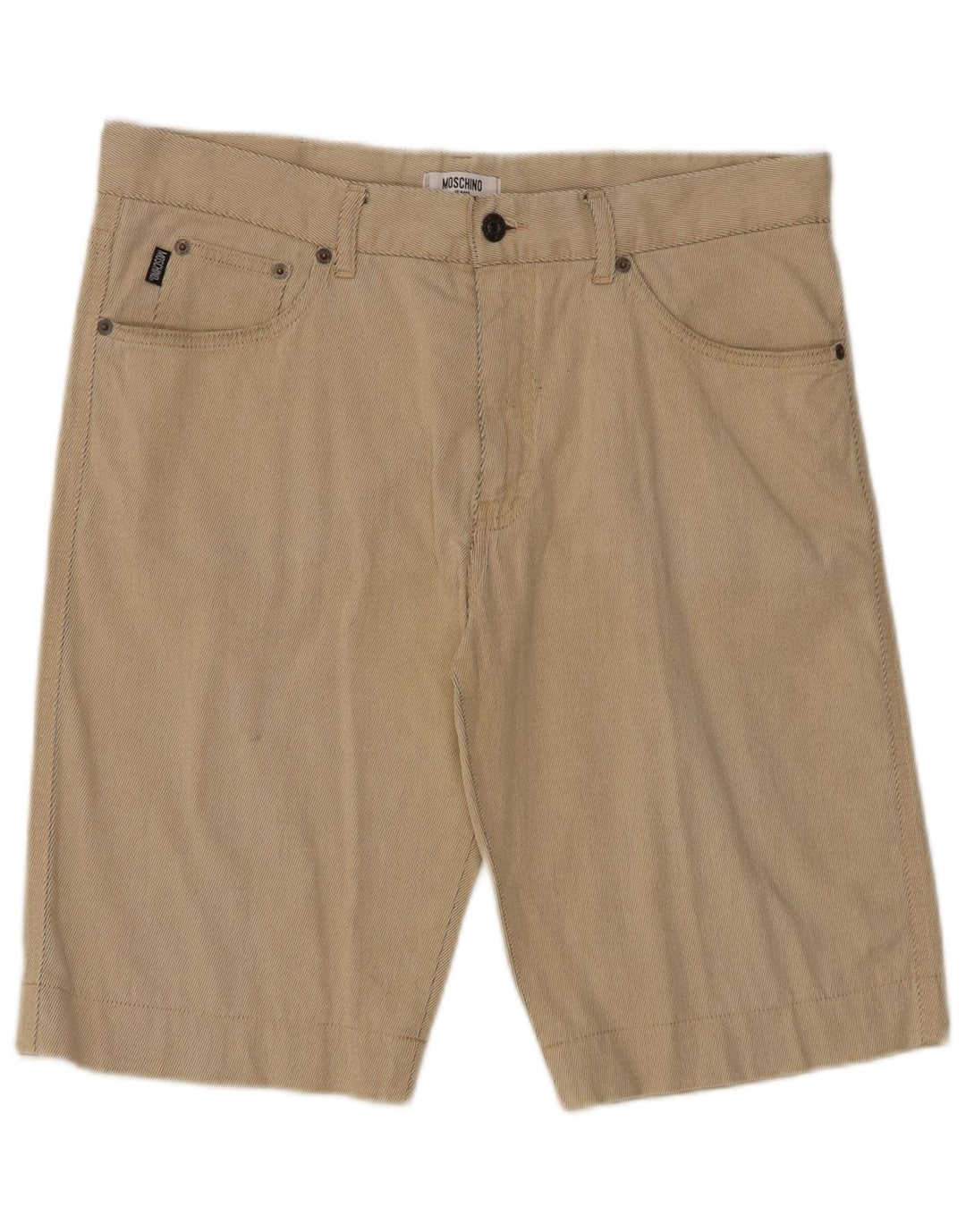Moschino Short décontracté pour homme W36 à grandes rayures beiges