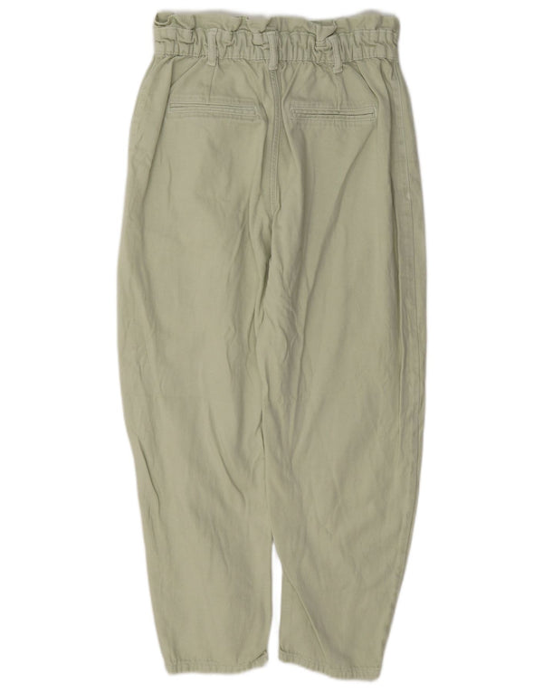 Zara Pantalon décontracté taille haute fuselé pour femme EU 38 Small W28 L25 Gris