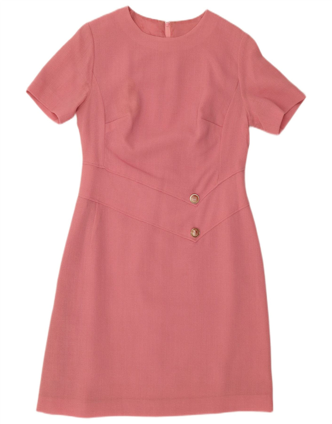 VINTAGE Robe fourreau femme UK 12 Rose moyen