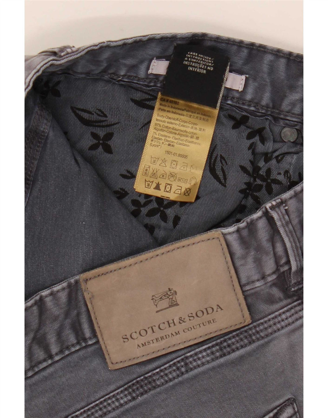 Scotch & Soda Jean Slim Homme W32 L32 Gris Coton
