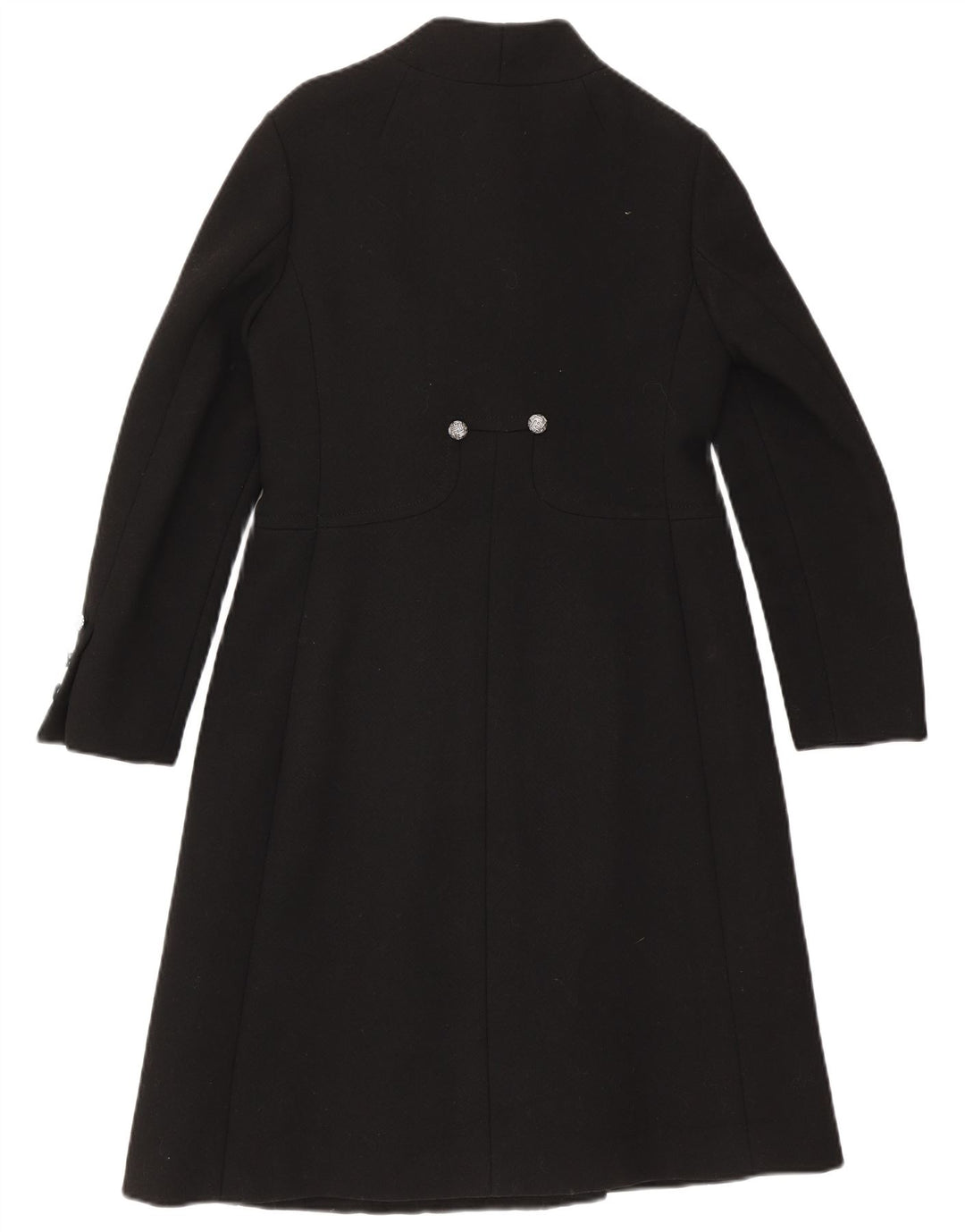 vintage Femmes Pardessus UK 10 Petit Noir