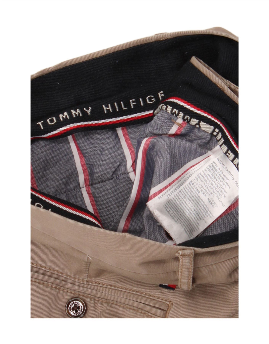 TOMMY HILFIGER Pantalon Chino Slim Homme W34 L33 Beige Coton