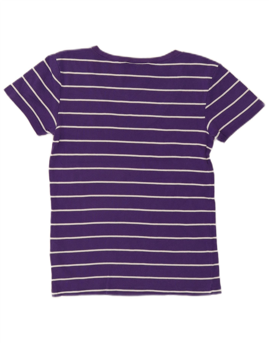RALPH LAUREN T-Shirt Femme Top UK 14 Grand Coton Rayé Violet