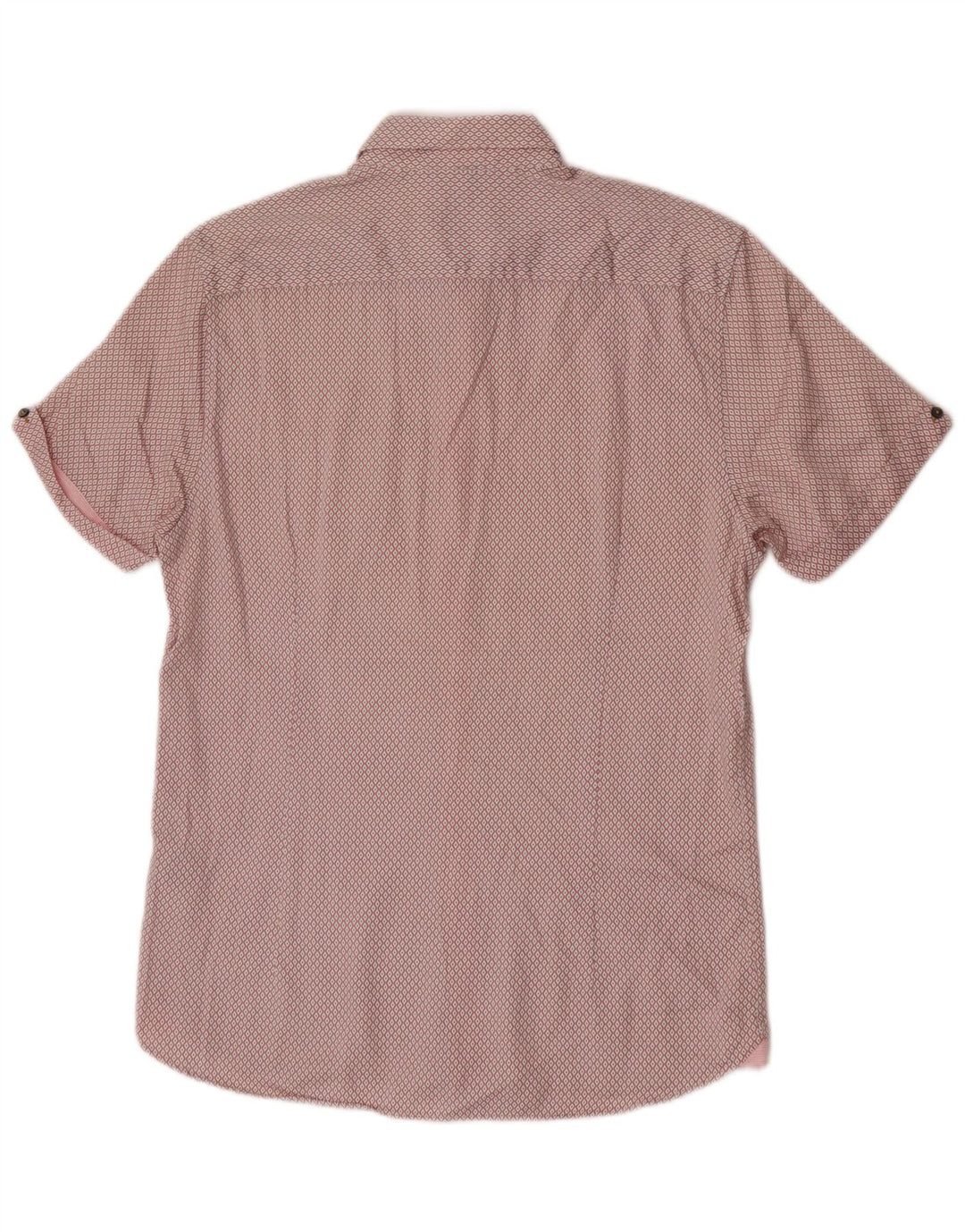 Ted Baker Chemise à manches courtes pour homme Taille 3 Coton rose moyen Argyle/Diamond