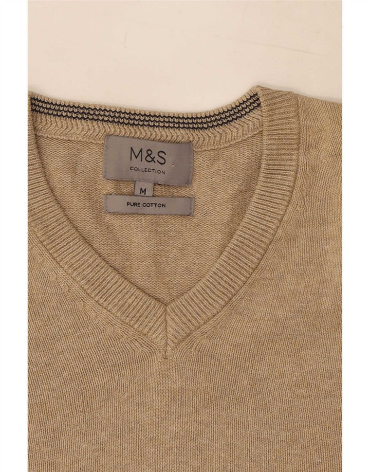 Marks & Spencer Pull Col V Homme Beige Moyen Coton