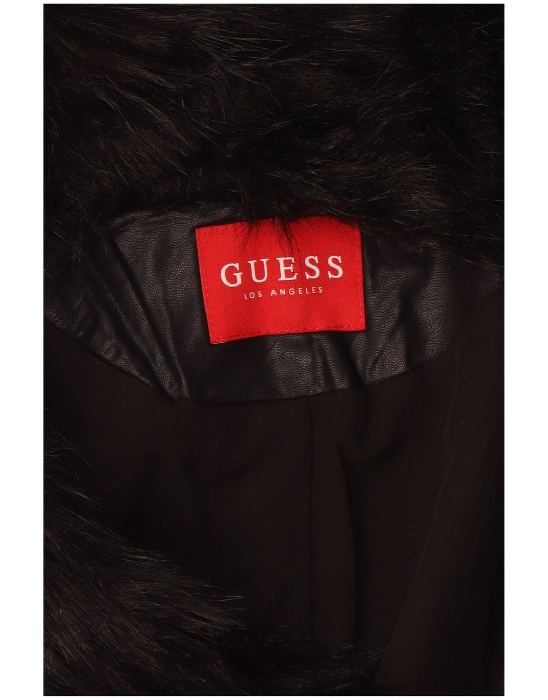 GUESS Veste de motard en simili cuir pour femme UK 6 XS Noir Polyuréthane