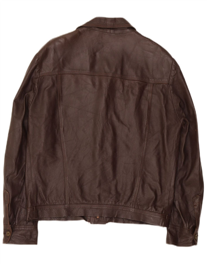 veste en cuir homme vintage UK 36 Petit Marron