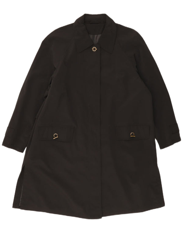 Hamells Manteau coupe ample pour femme UK 12 Medium Noir Polyester Classique