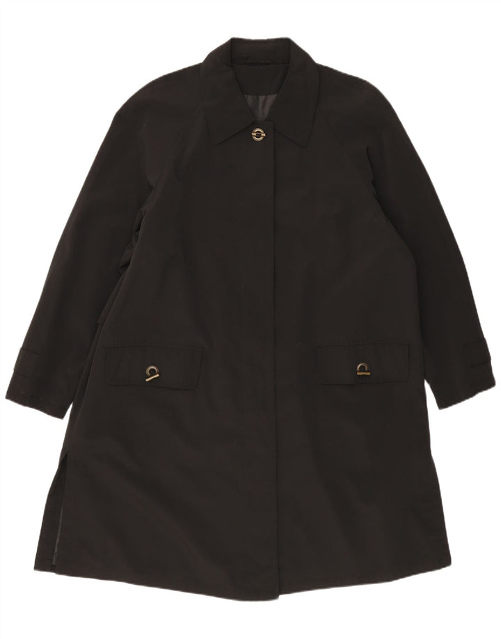 Hamells Manteau coupe ample pour femme UK 12 Medium Noir Polyester Classique