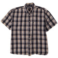 IZOD Chemise Manches Courtes Homme XL Bleu Marine Carreaux Coton