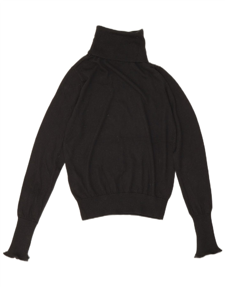 Zara Pull col roulé pour femme UK 6 XS Noir Polyester