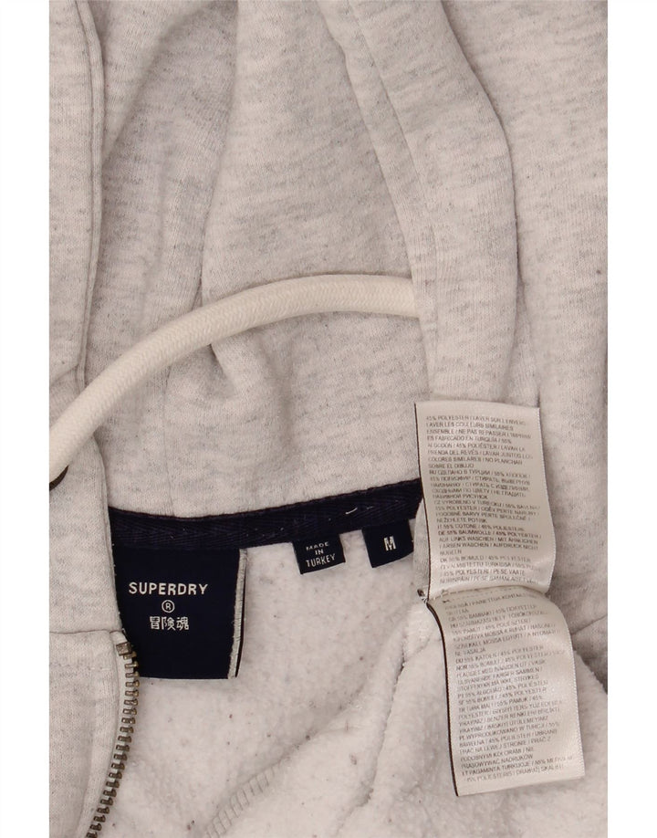Superdry Sweat à Capuche Graphique Zippé Homme Gris Moyen Coton